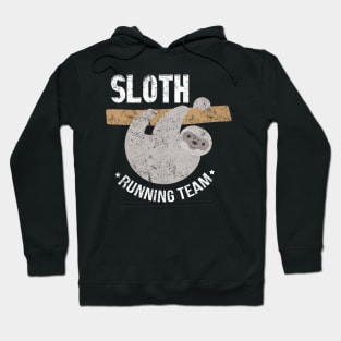 Vintage Sloth Running Team Funny Sloth Distressed Hoodie